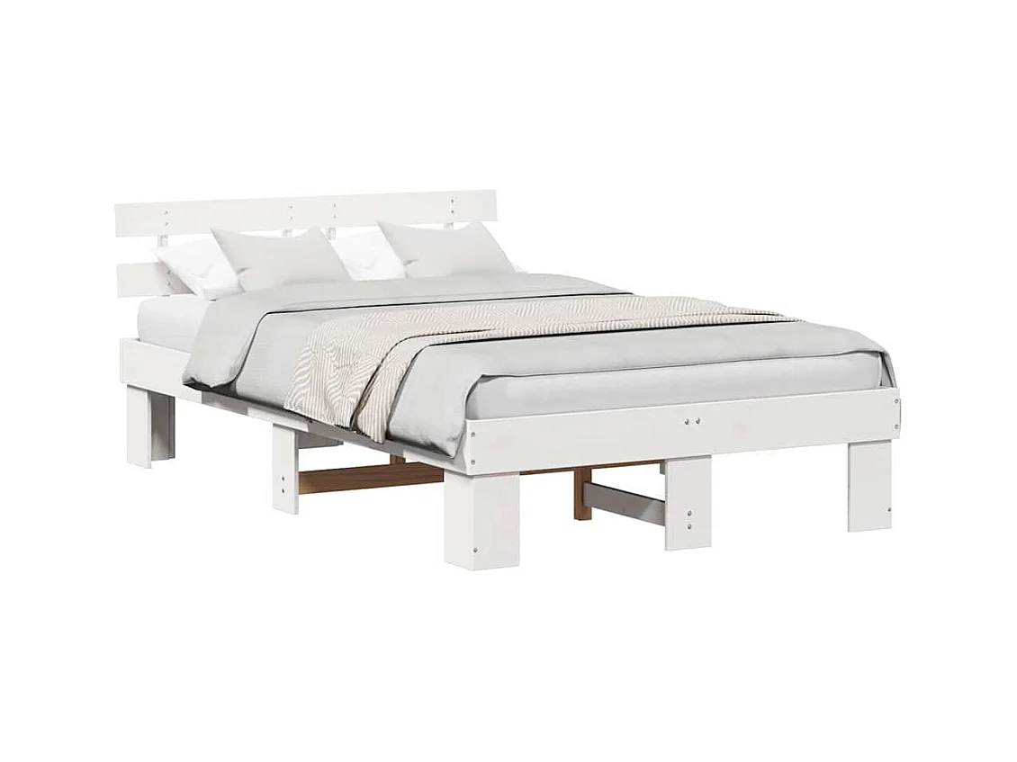 Struttura letto con testiera Bianco 140 x 190 cm