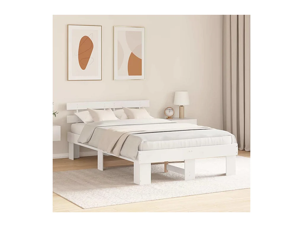 Struttura letto con testiera Bianco 140 x 190 cm