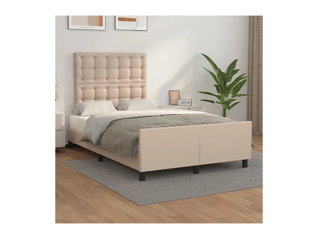Cadre de lit sans matelas cappuccino 120x200 cm similicuir