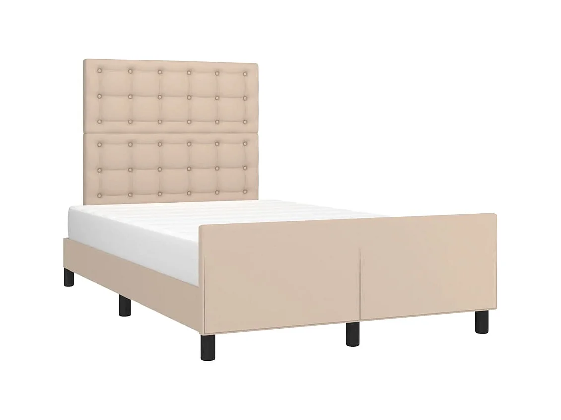 Cadre de lit sans matelas cappuccino 120x200 cm similicuir