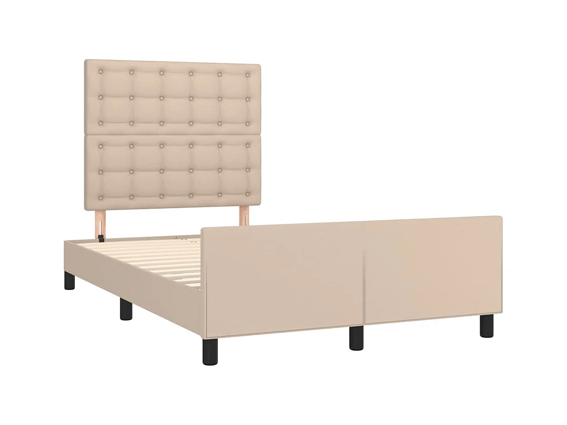 Cadre de lit sans matelas cappuccino 120x200 cm similicuir