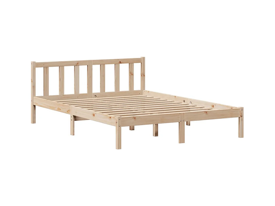 Letto a libreria senza materasso 160x200 cm in legno massello di pino