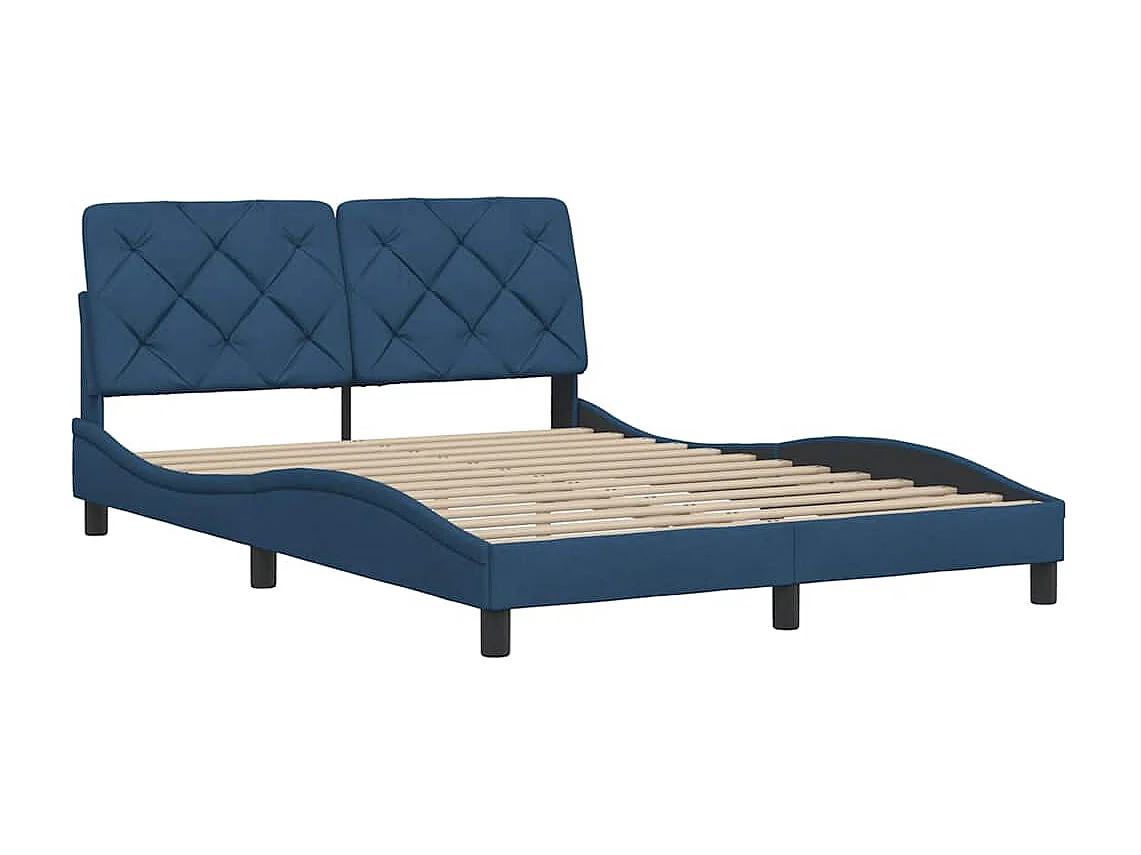 Bedframe zonder matras blauw 140x200 cm stof