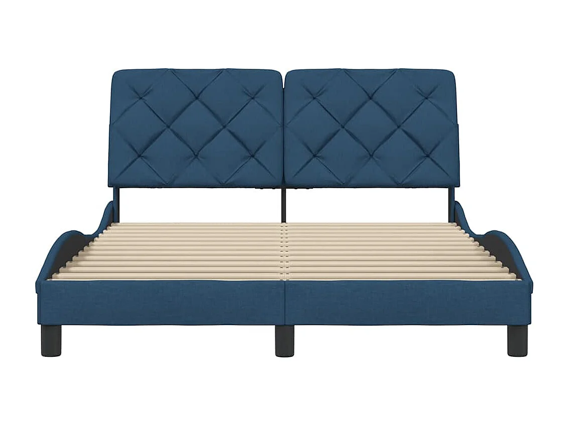 Bedframe zonder matras blauw 140x200 cm stof