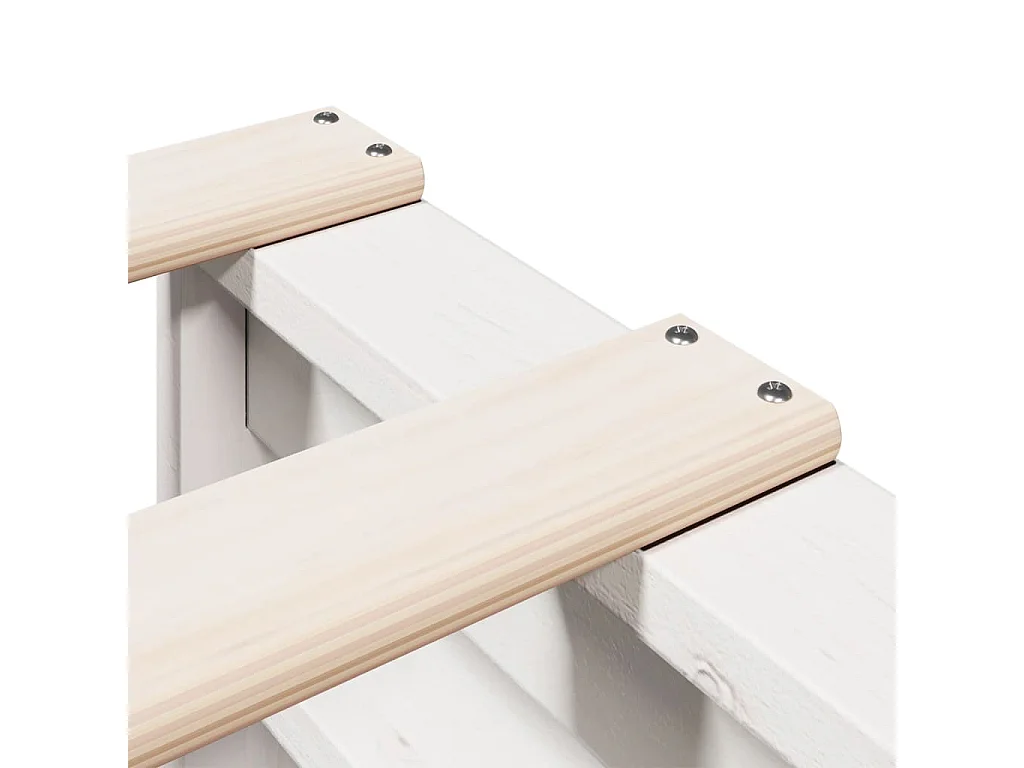 Lit bibliothèque sans matelas blanc 90x200cm bois de pin massif