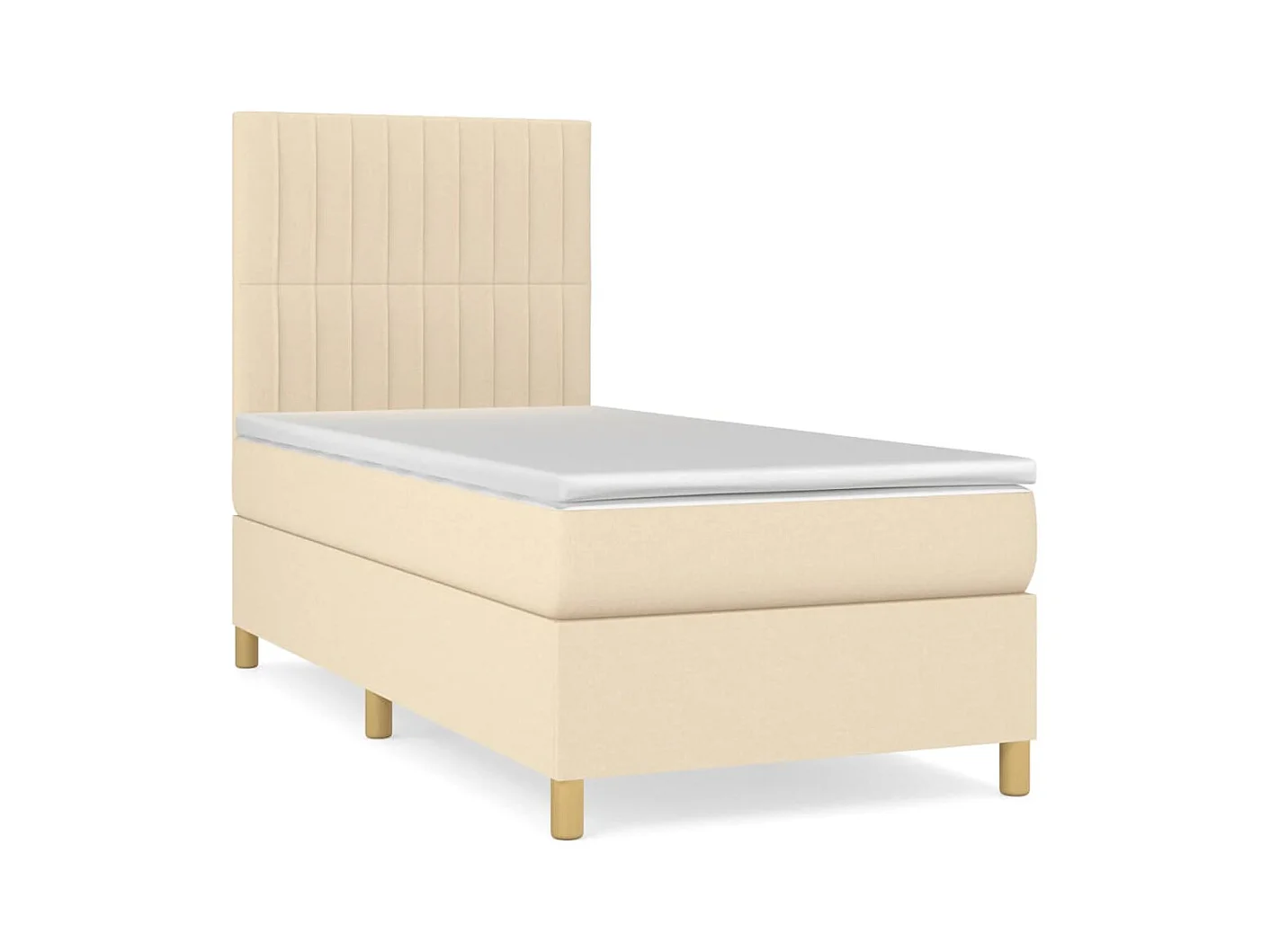 Sommier à lattes de lit avec matelas Crème 80x200 cm Tissu