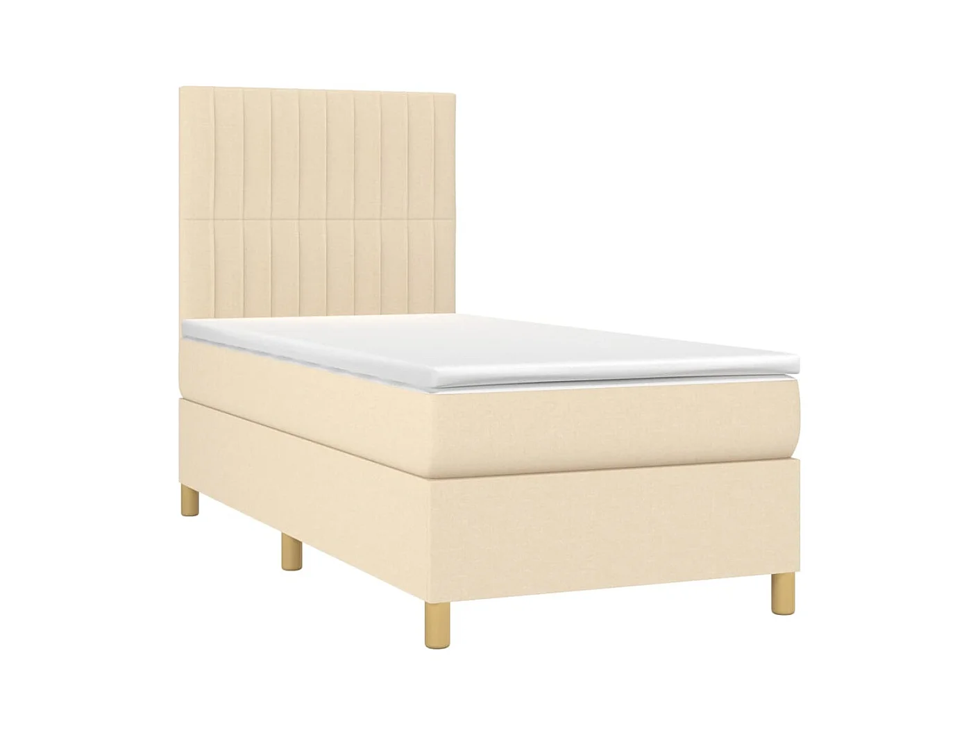 Sommier à lattes de lit avec matelas Crème 80x200 cm Tissu