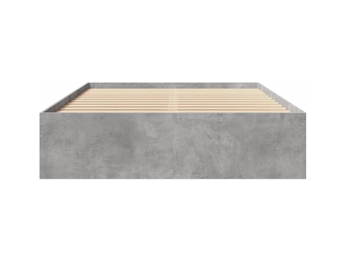 Bedframe zonder matras grijs beton 140x190 cm bewerkt hout