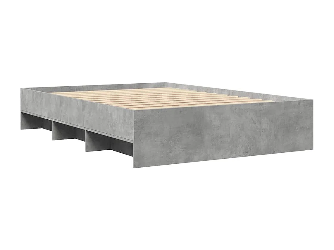 Struttura letto senza materasso cemento grigio 140x190 cm legno ingegnerizzato
