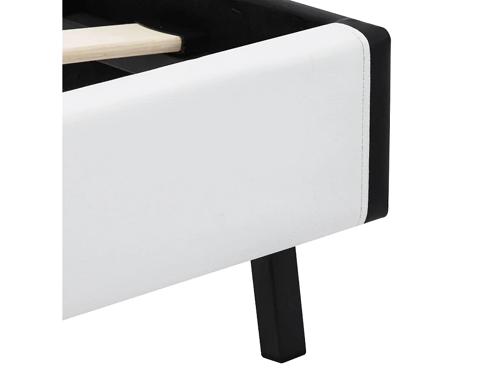 Struttura letto con LED senza materasso bianco 140x200 cm ecopelle