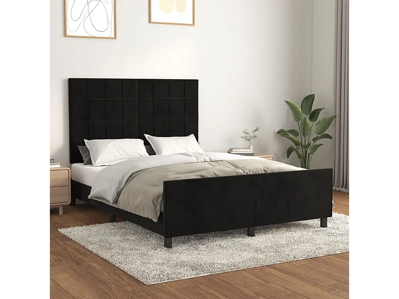 Bedframe zonder matras zwart 140x200 cm fluweel