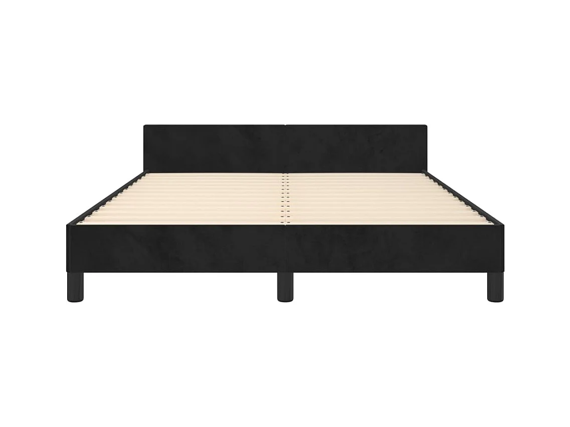 Cadre de lit sans matelas noir 140x200 cm velours