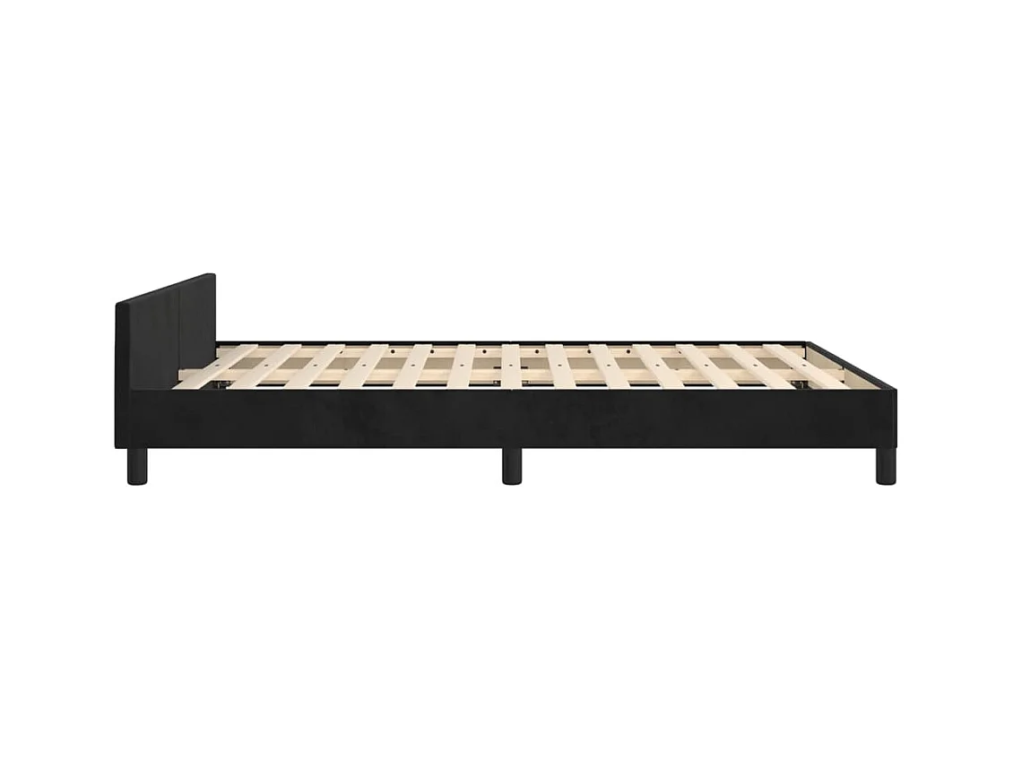 Cadre de lit sans matelas noir 140x200 cm velours