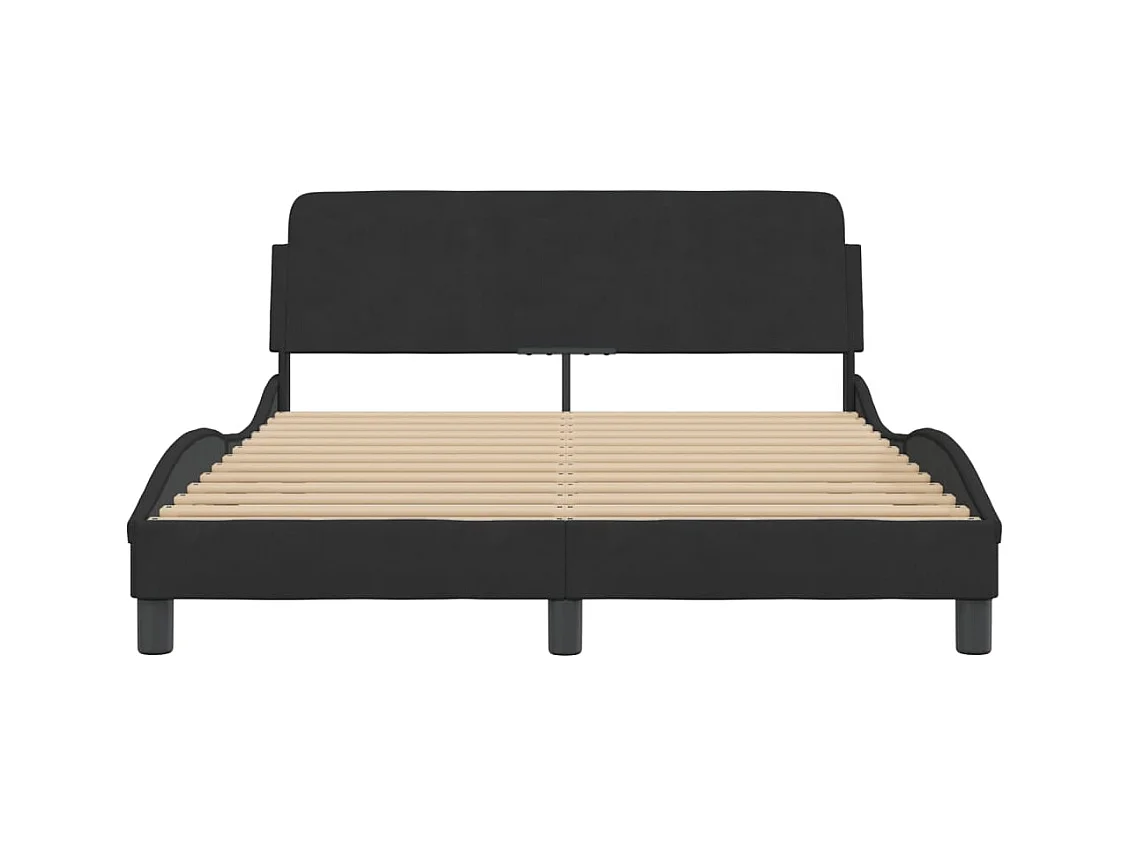 Cadre de lit sans matelas noir 140x190 cm velours