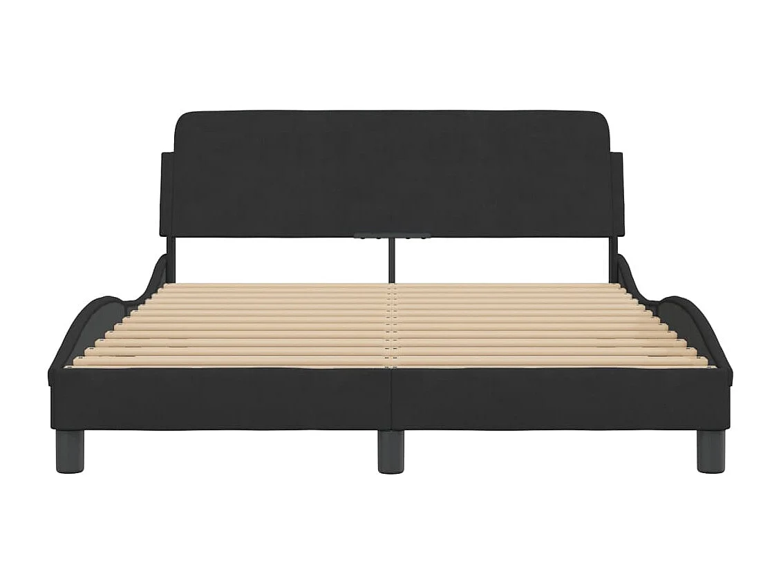 Cadre de lit sans matelas noir 140x190 cm velours