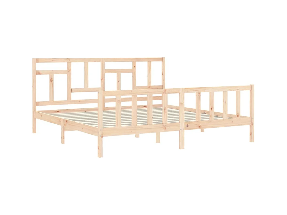 Struttura letto senza materasso 200x200 cm in legno massello di pino