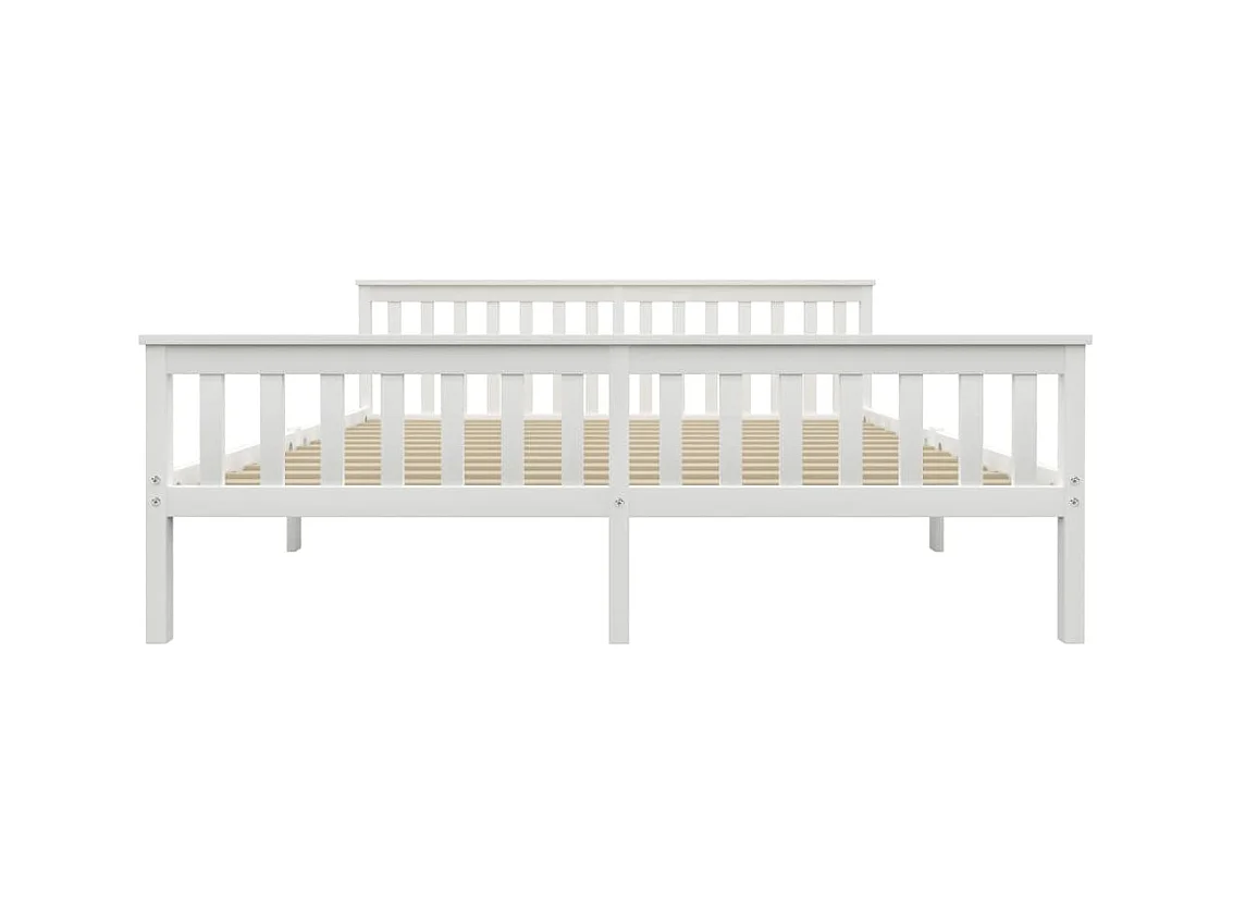 Cadre de lit sans matelas blanc bois massif de pin 180x200 cm