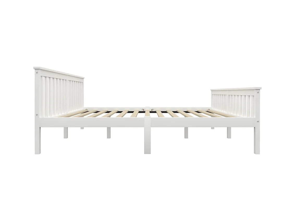 Cadre de lit sans matelas blanc bois massif de pin 180x200 cm