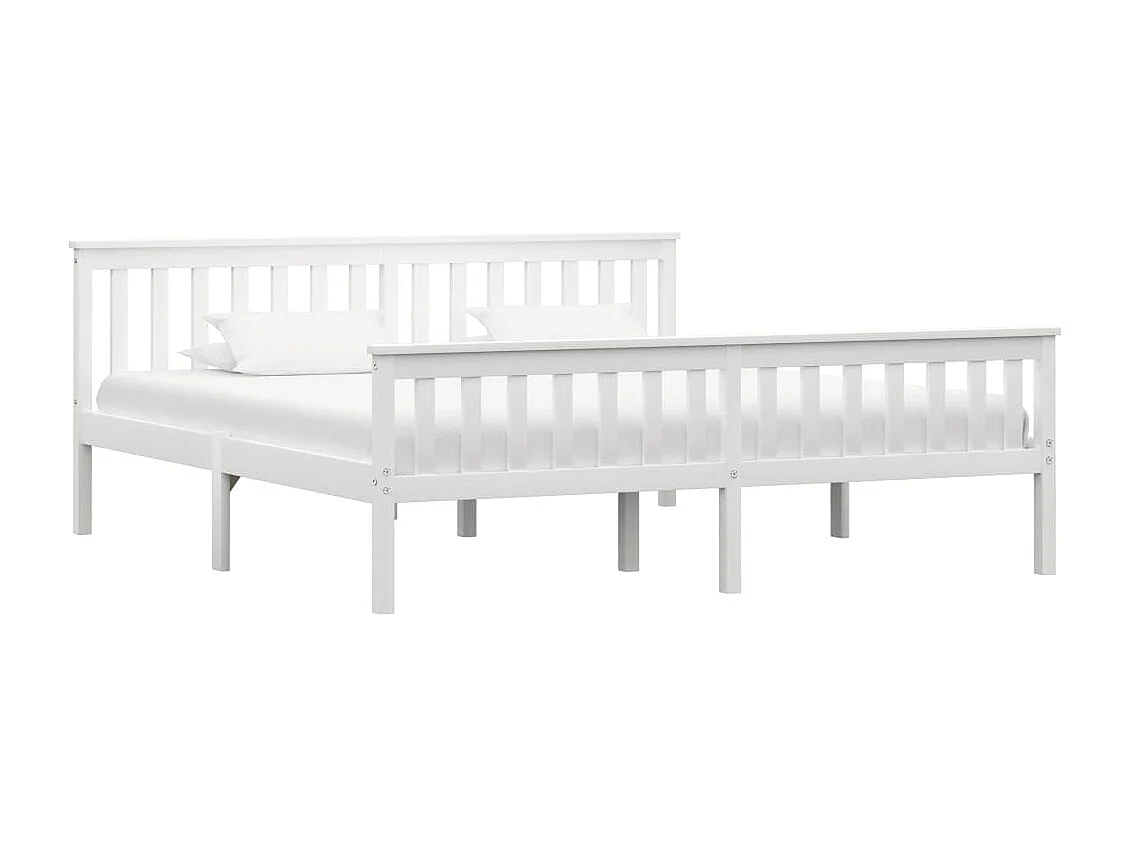 Bedframe zonder matras wit massief grenenhout 180x200 cm