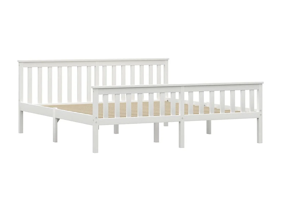 Bedframe zonder matras wit massief grenenhout 180x200 cm