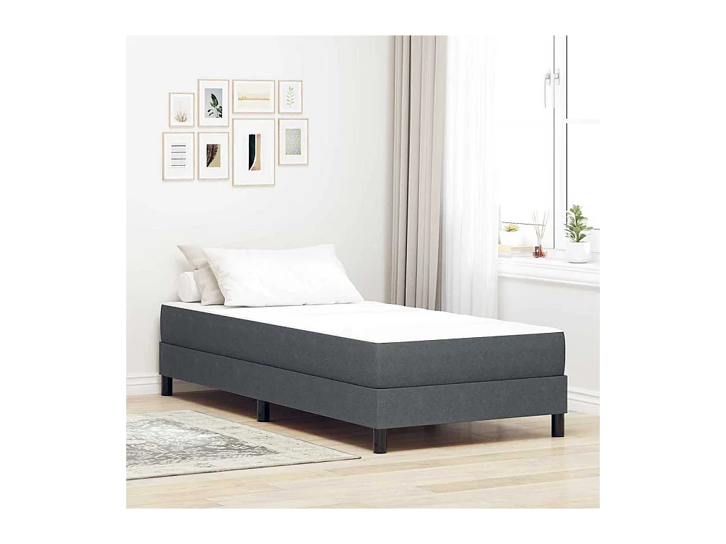 Materasso per letto con materasso grigio 80 x 200 cm in tessuto