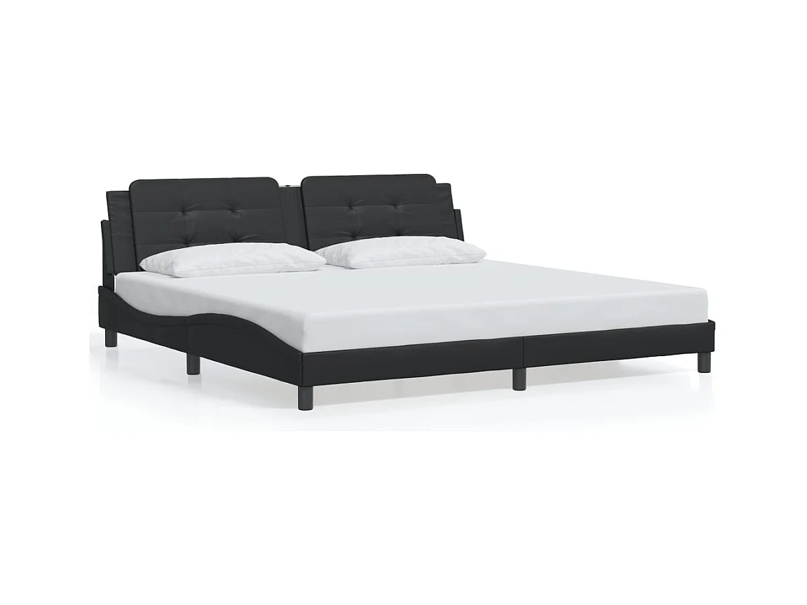 Bettgestell ohne Matratze schwarz 200x200 cm Kunstleder