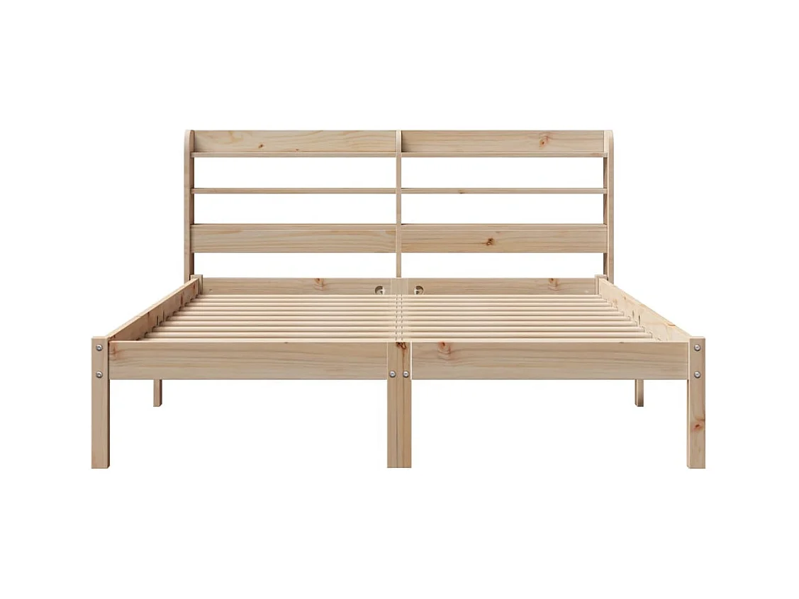 Estructura de cama sin colchón 140x190 cm madera maciza de pino