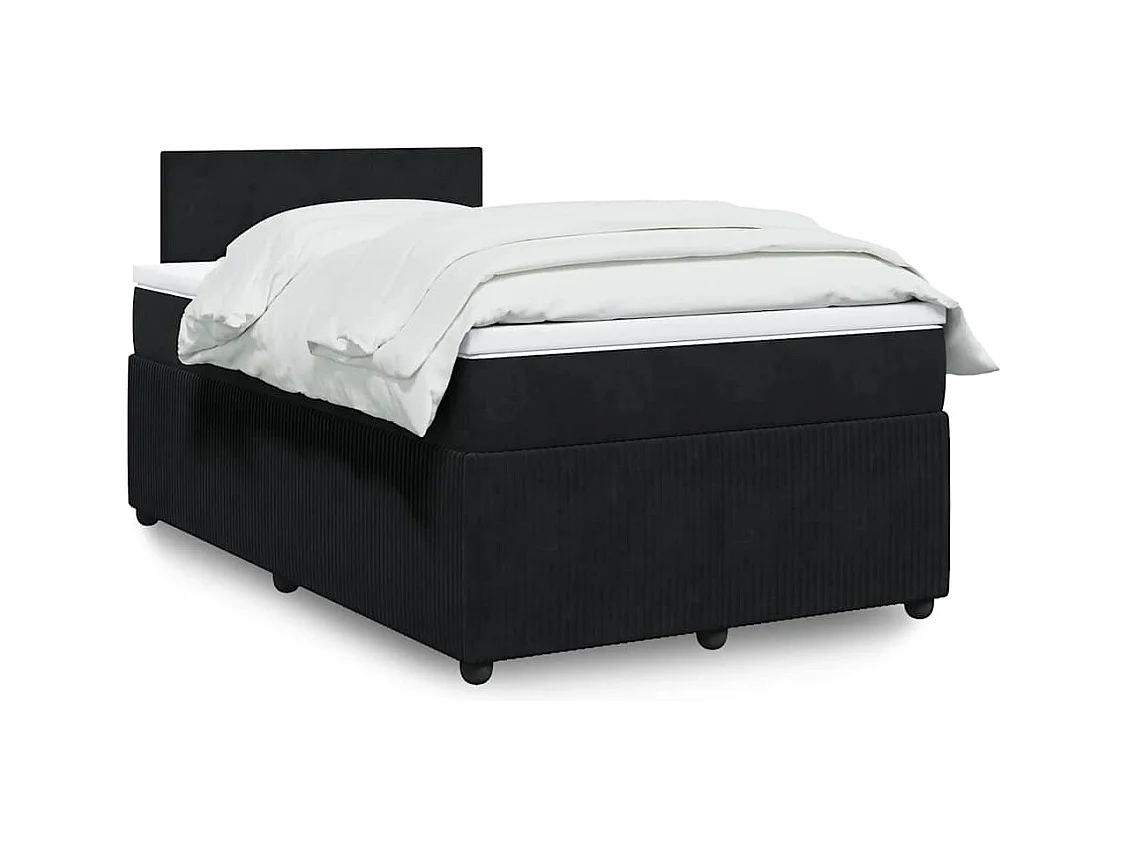 Lattenbodem met zwarte matras 120x190 cm fluweel