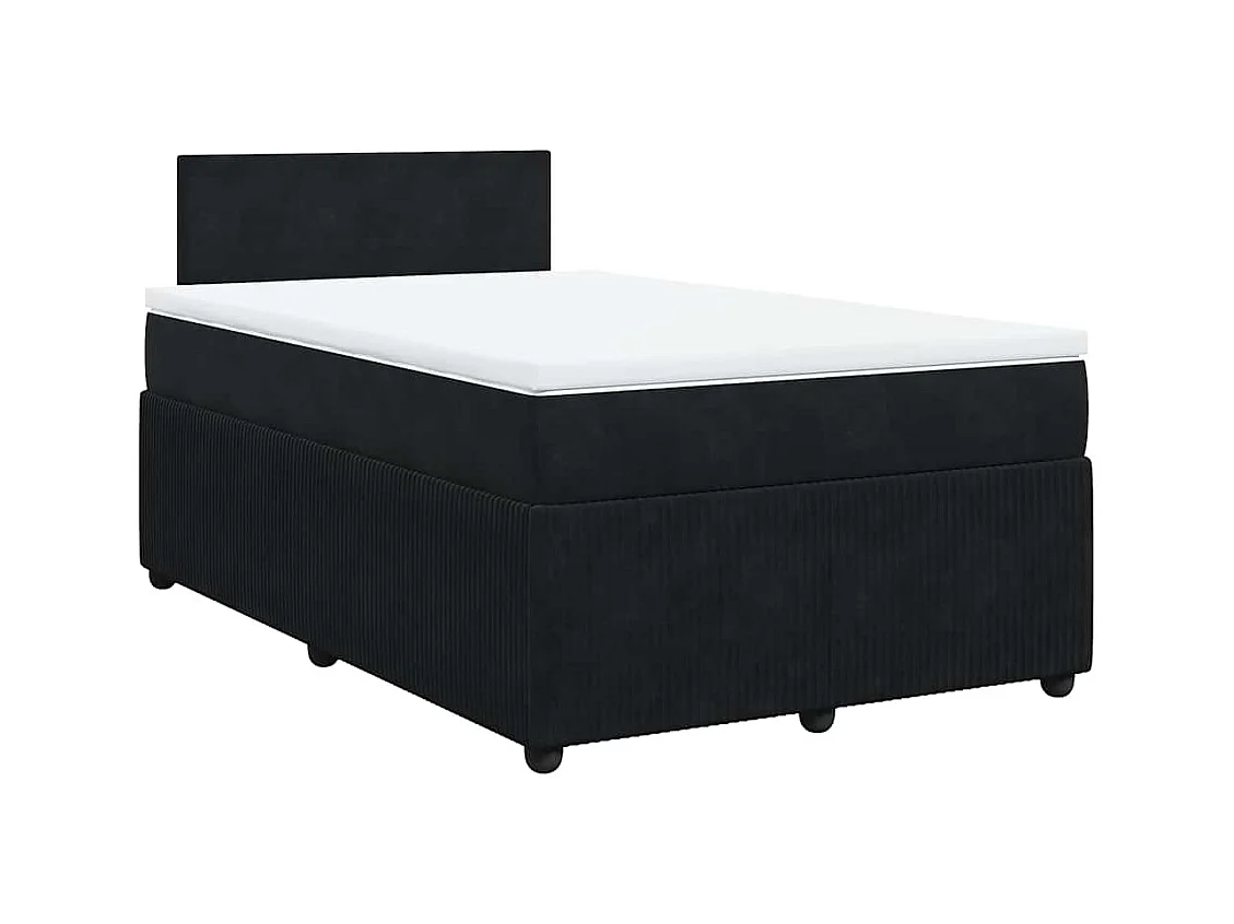 Lattenbodem met zwarte matras 120x190 cm fluweel