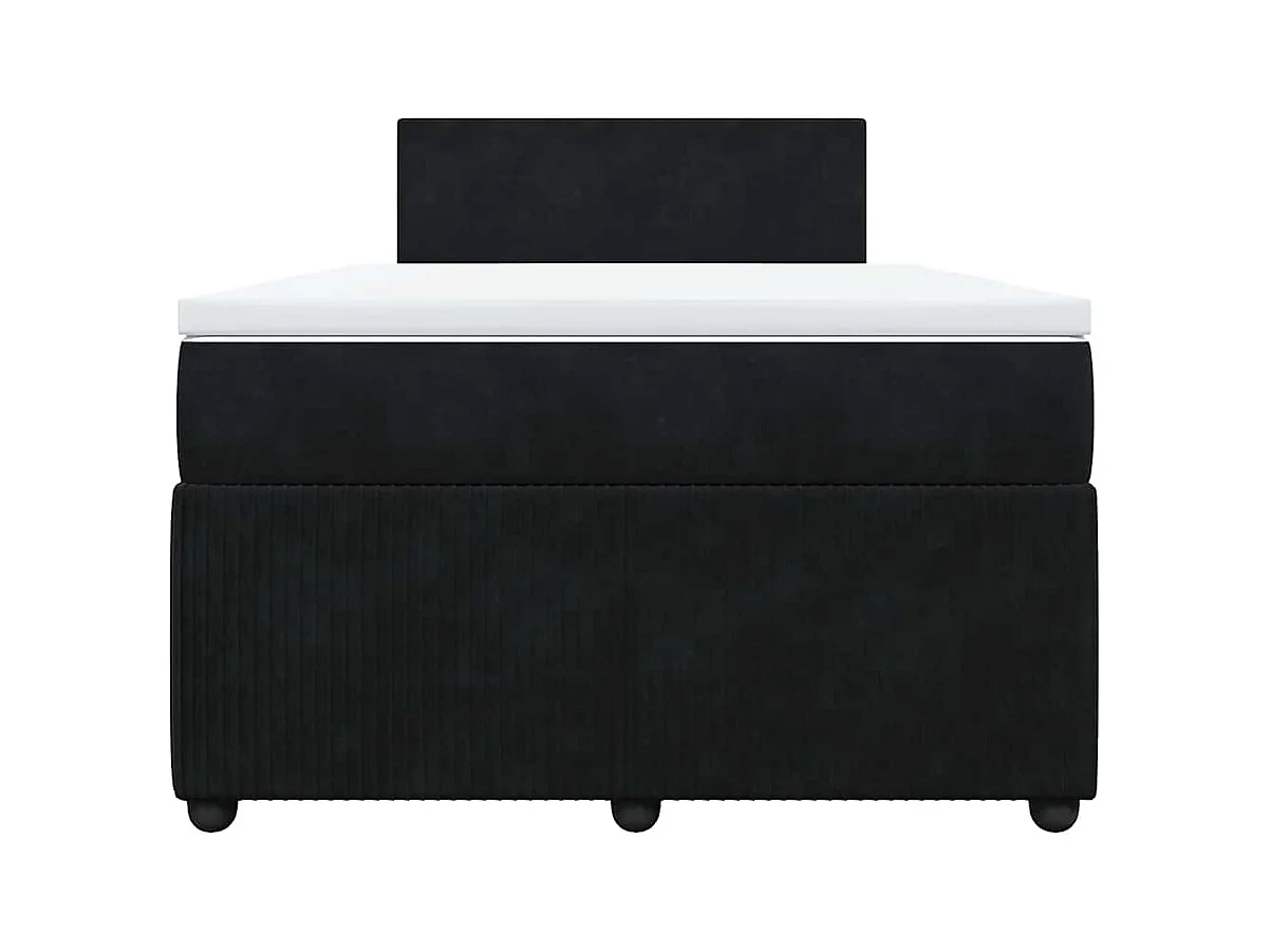 Lattenbodem met zwarte matras 120x190 cm fluweel