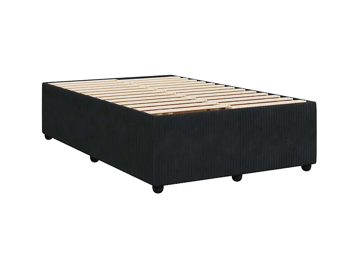 Lattenbodem met zwarte matras 120x190 cm fluweel