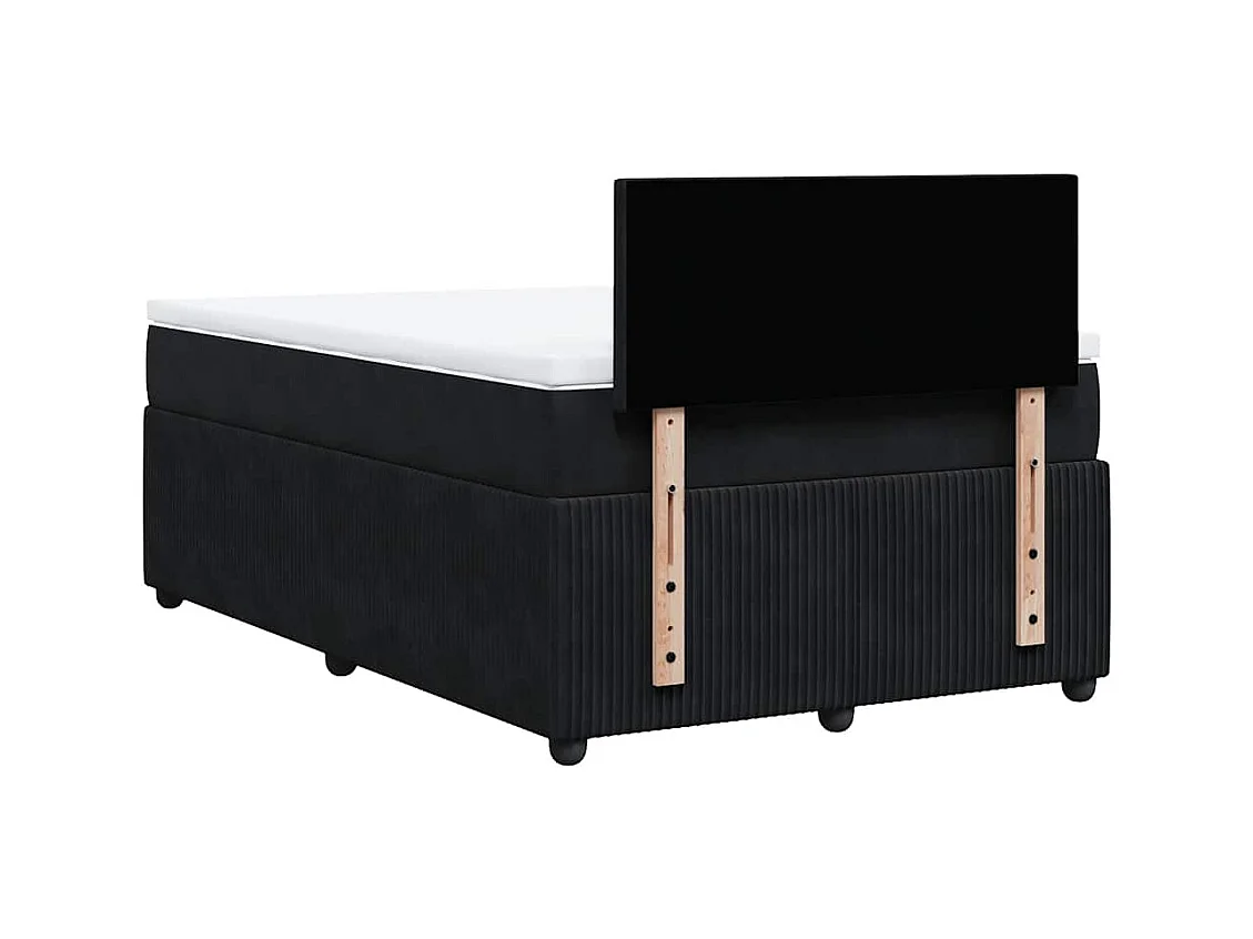 Lattenbodem met zwarte matras 120x190 cm fluweel