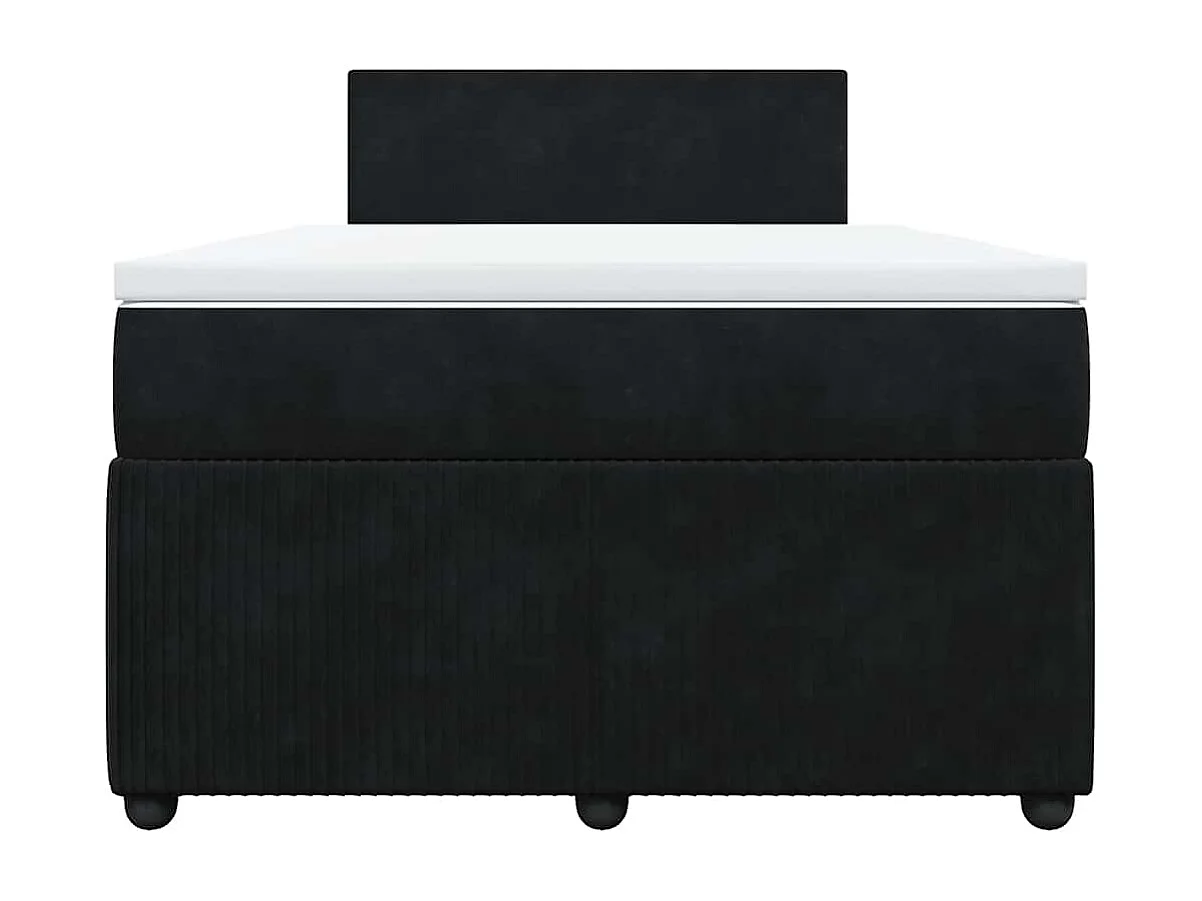 Sommier à lattes de lit avec matelas noir 120x190 cm velours