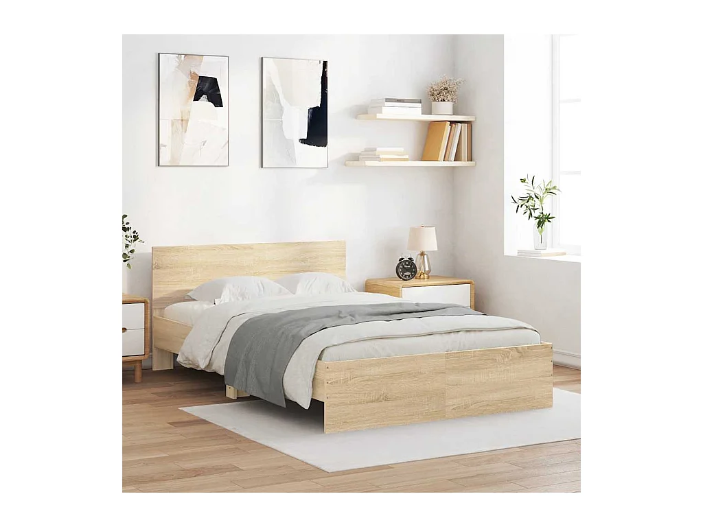 Bedframe zonder matras Sonoma eiken 135x190 cm