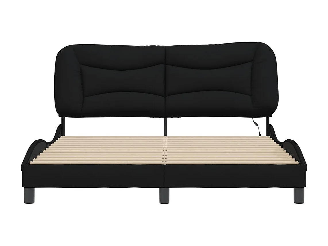 Bedframe met LED zonder matras zwart 160x200 cm stof