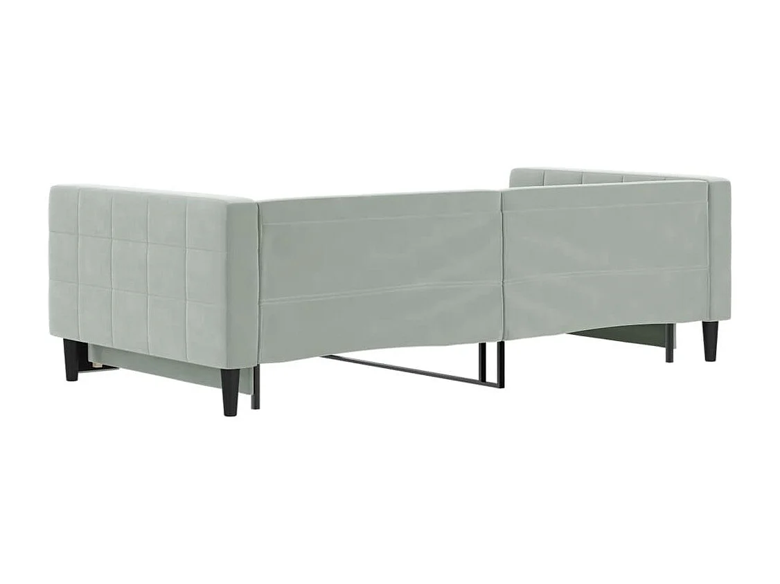 Lit de jour avec gigogne sans matelas gris clair 100x200 cm