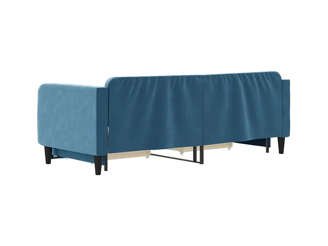 Dagbed met onderschuifbed en lades zonder matras blauw 80x200 cm