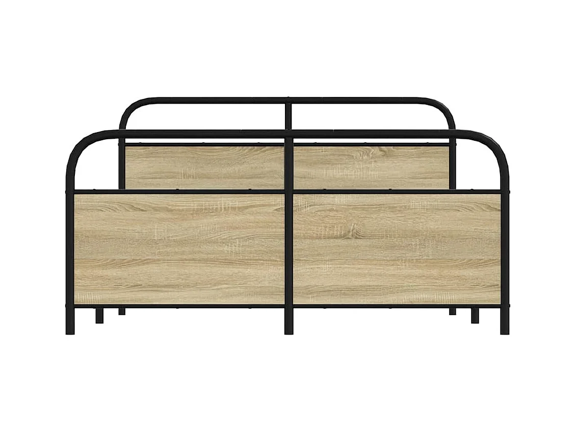 Struttura letto in metallo senza materasso rovere Sonoma 160x200 cm