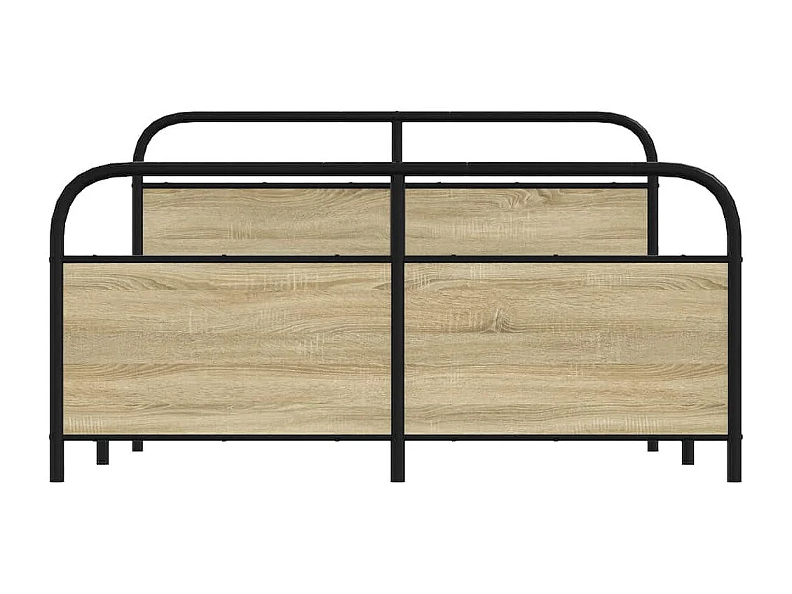 Struttura letto in metallo senza materasso rovere Sonoma 160x200 cm