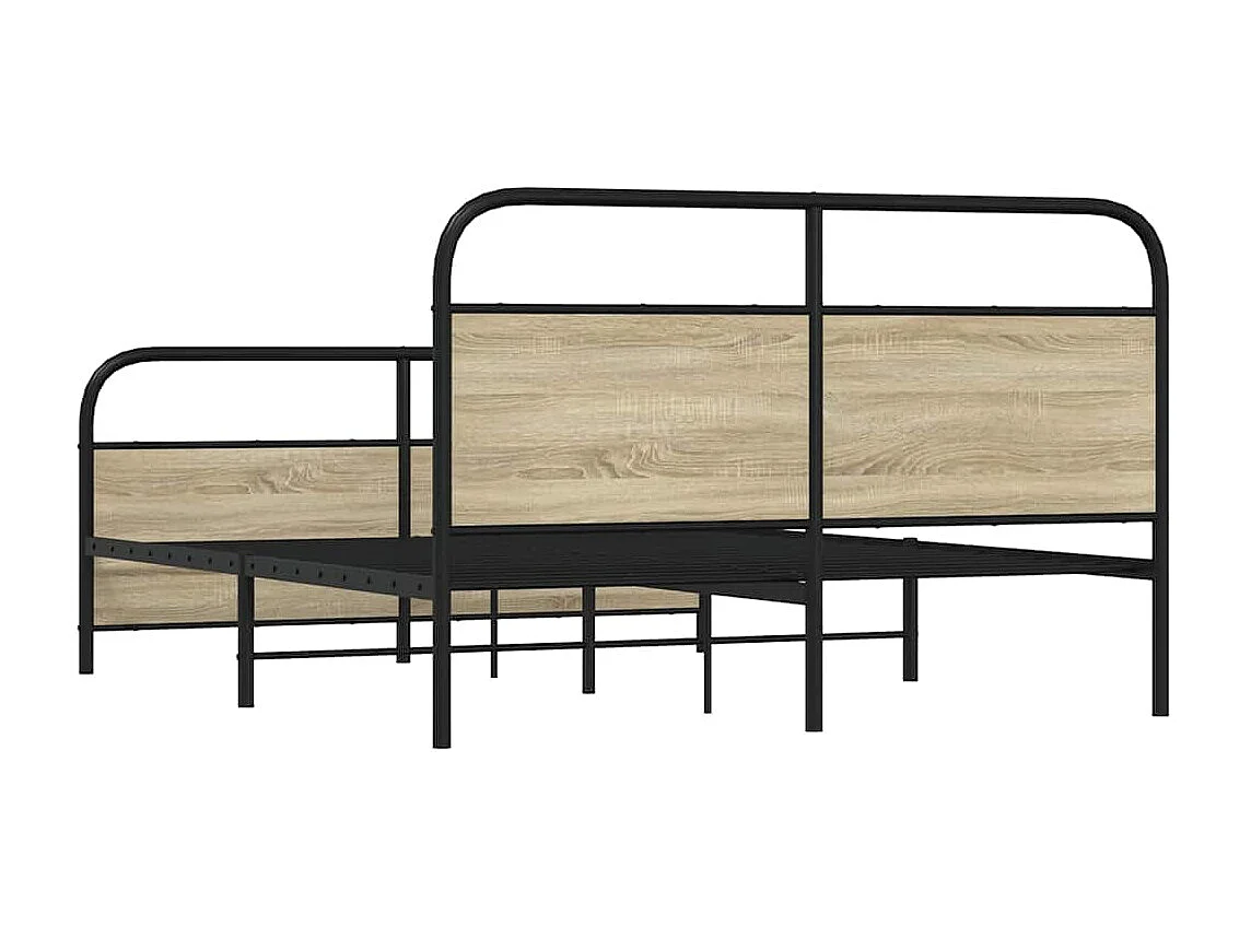 Struttura letto in metallo senza materasso rovere Sonoma 160x200 cm