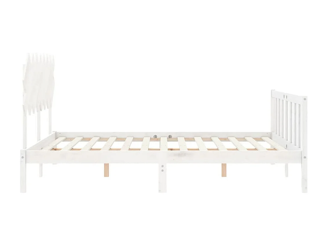Struttura letto senza materasso bianco 160x200 cm in legno massello di pino