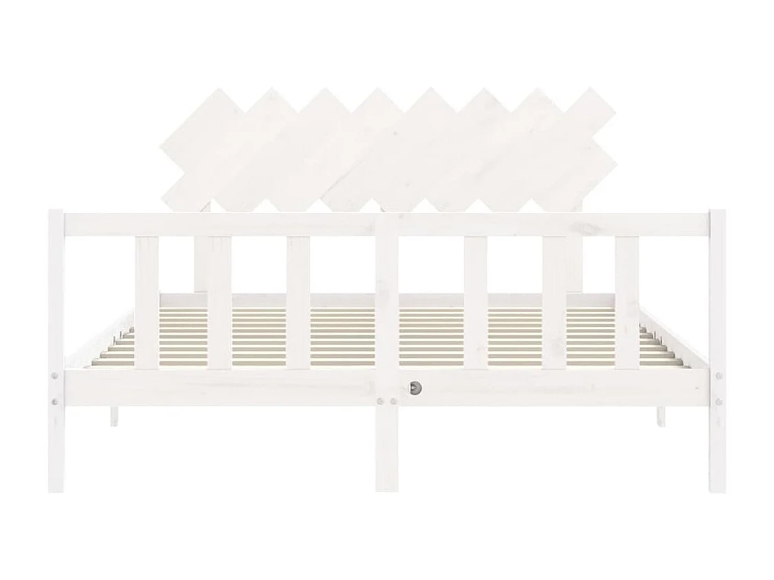 Cadre de lit sans matelas blanc 160x200 cm bois de pin massif