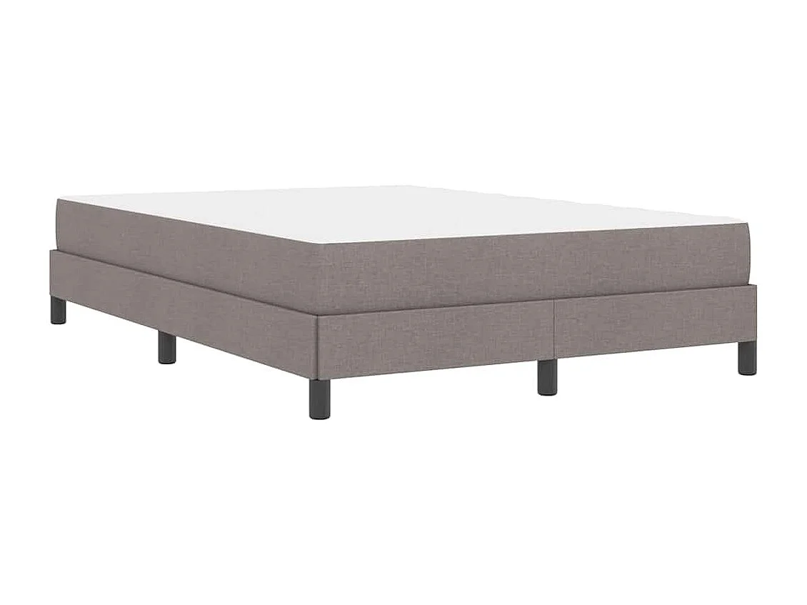 Lit à ressorts avec matelas Taupe 140 x 190 cm tissu