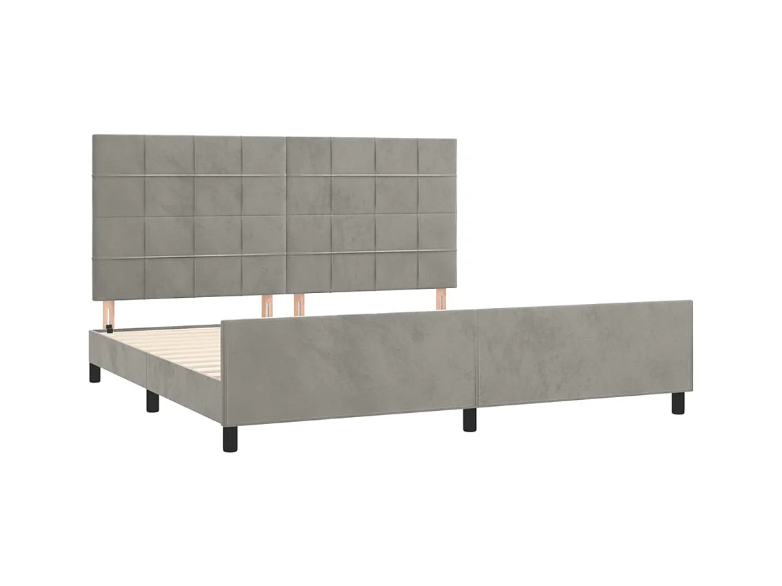 Struttura letto senza materasso grigio chiaro 200x200 cm velluto