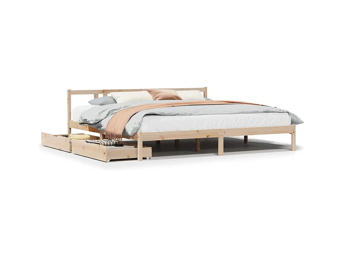 Cadre de lit sans matelas 180x200 cm bois massif de pin