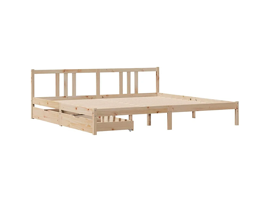 Cadre de lit sans matelas 180x200 cm bois massif de pin