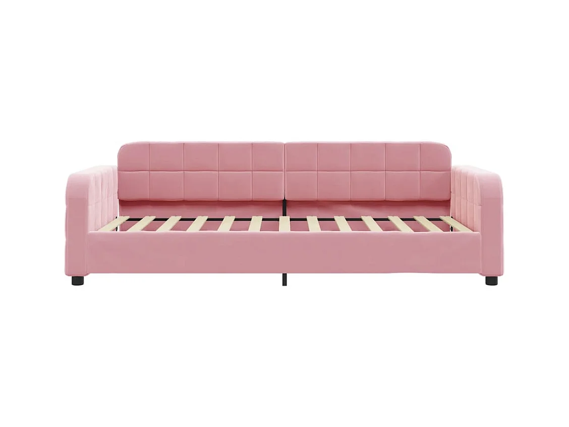 Roze slaapbank 100x200 cm fluweel