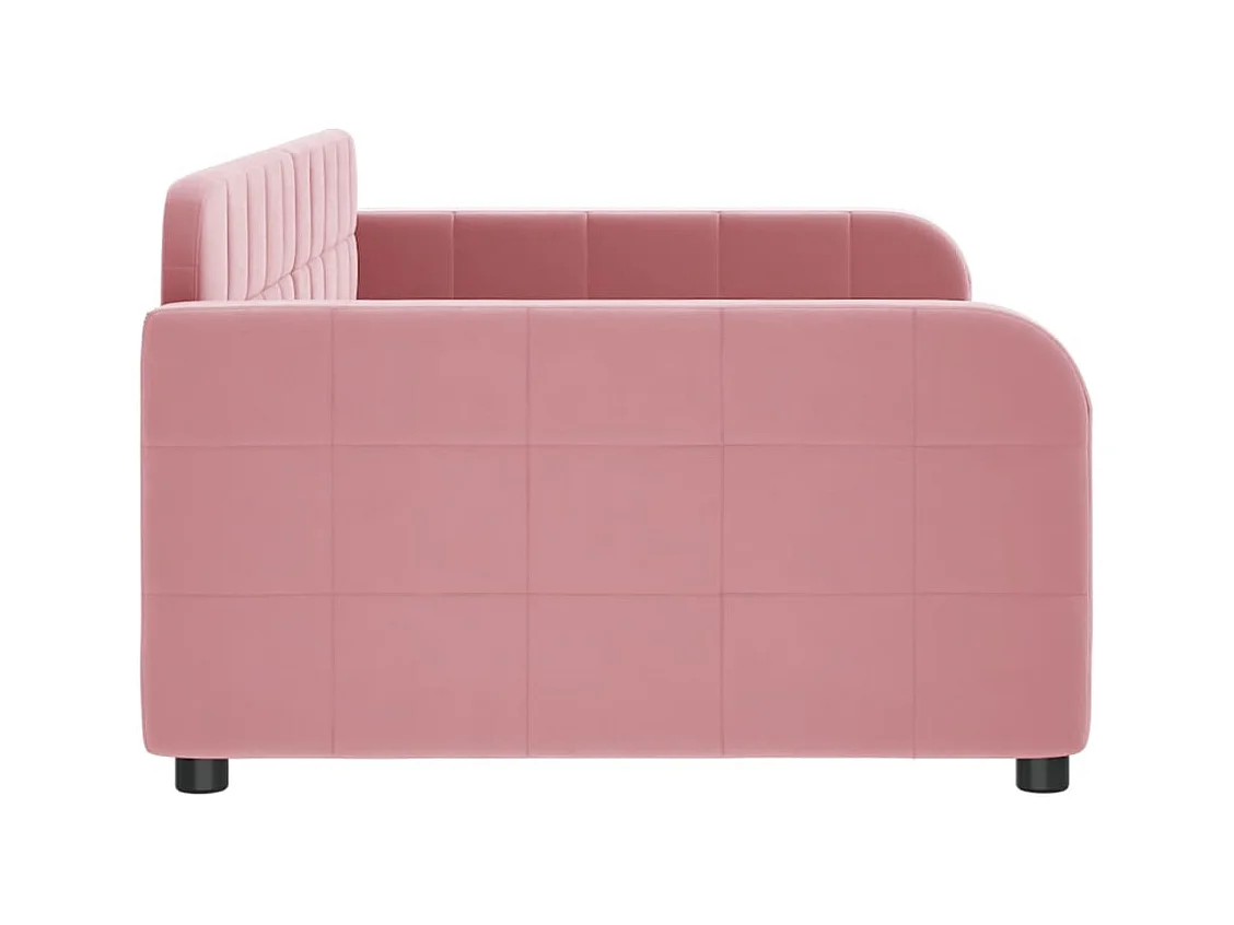 Roze slaapbank 100x200 cm fluweel