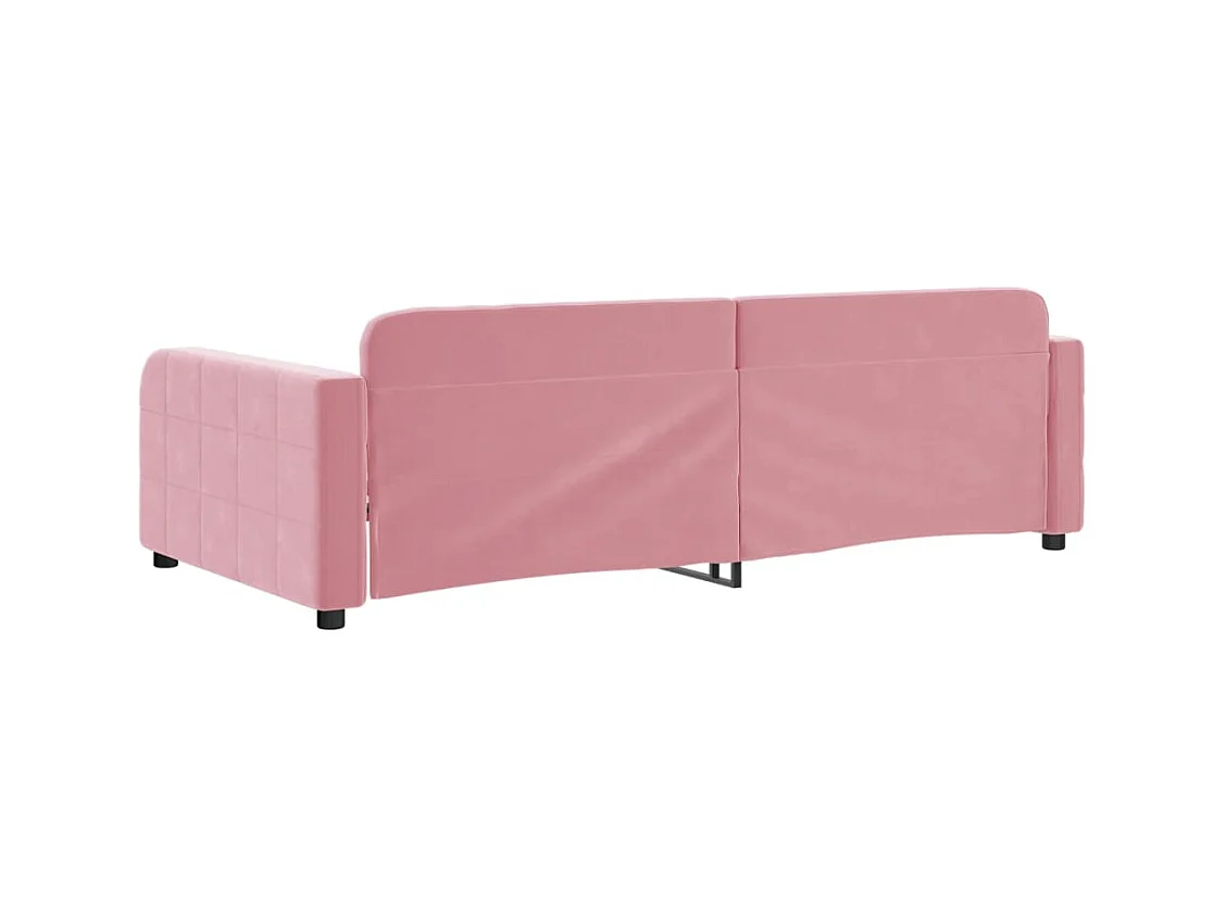 Roze slaapbank 100x200 cm fluweel