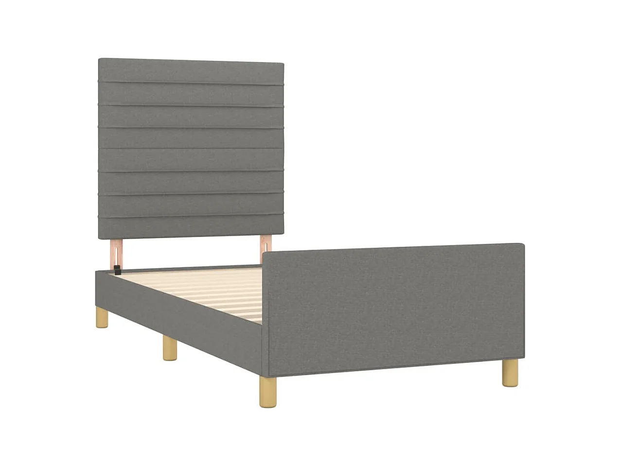 Struttura letto senza materasso tessuto grigio scuro 90x200 cm